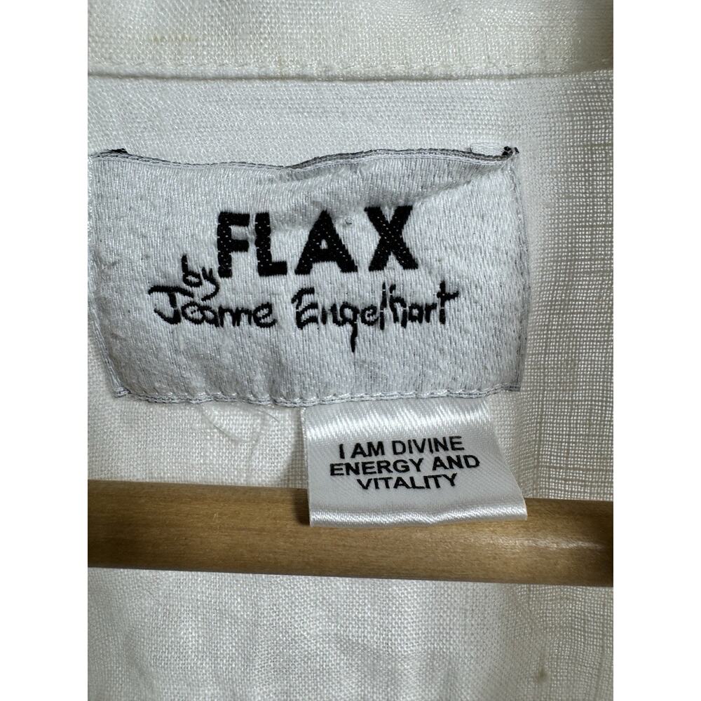 Vintage FLAX by Jeanne Engelhart Oversize Linen Shirt White Sz XL Long Sleeve - Picture 3 of 7